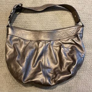 Silver/Gray Coach Shoulder Hobo Bag